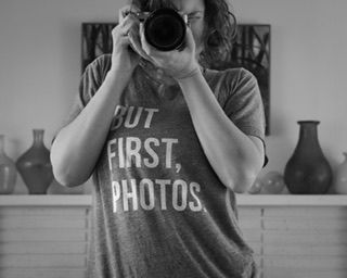 self portrait of Tasha, photographer holding camera, behind the scenes, North Vancouver