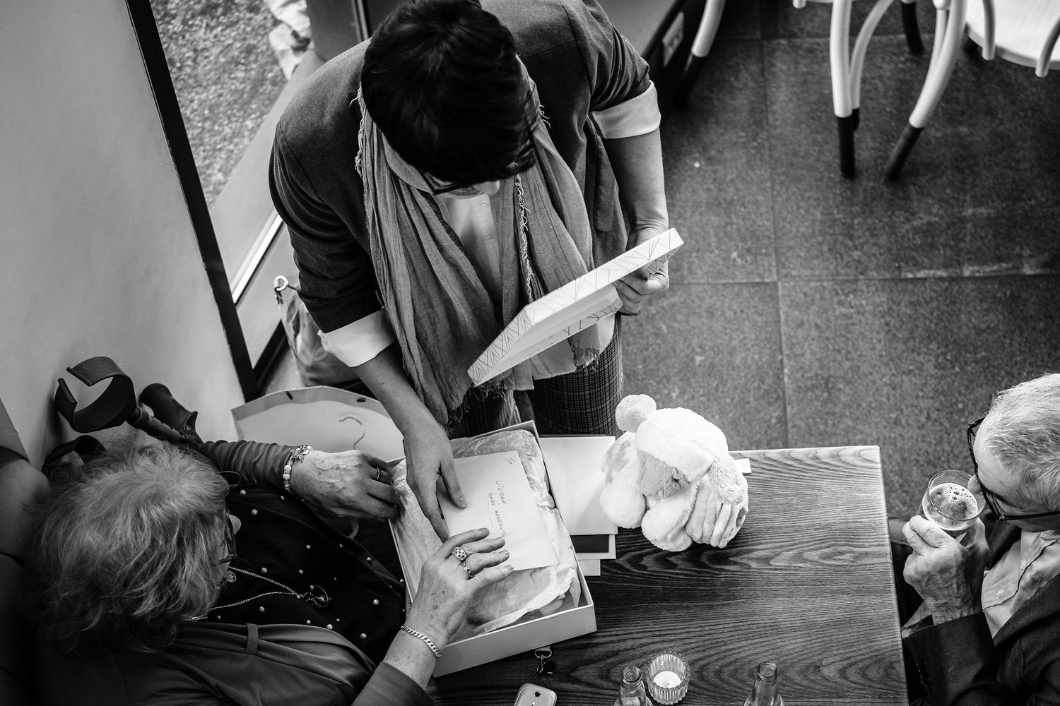Black and white Candid photography baby naming ceremony at The Siren Liverpool by Photography Liverpool