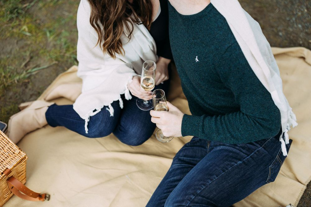 Champagne toast detail photos in Northern California