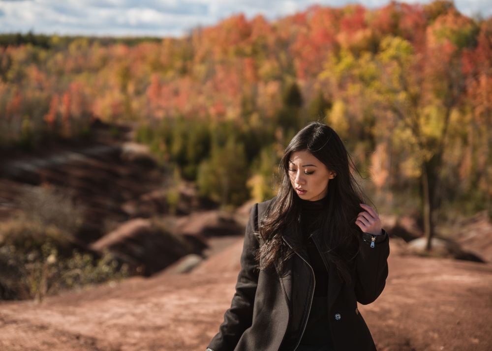 fall portrait at cheltenham badlands, caledon, ontario