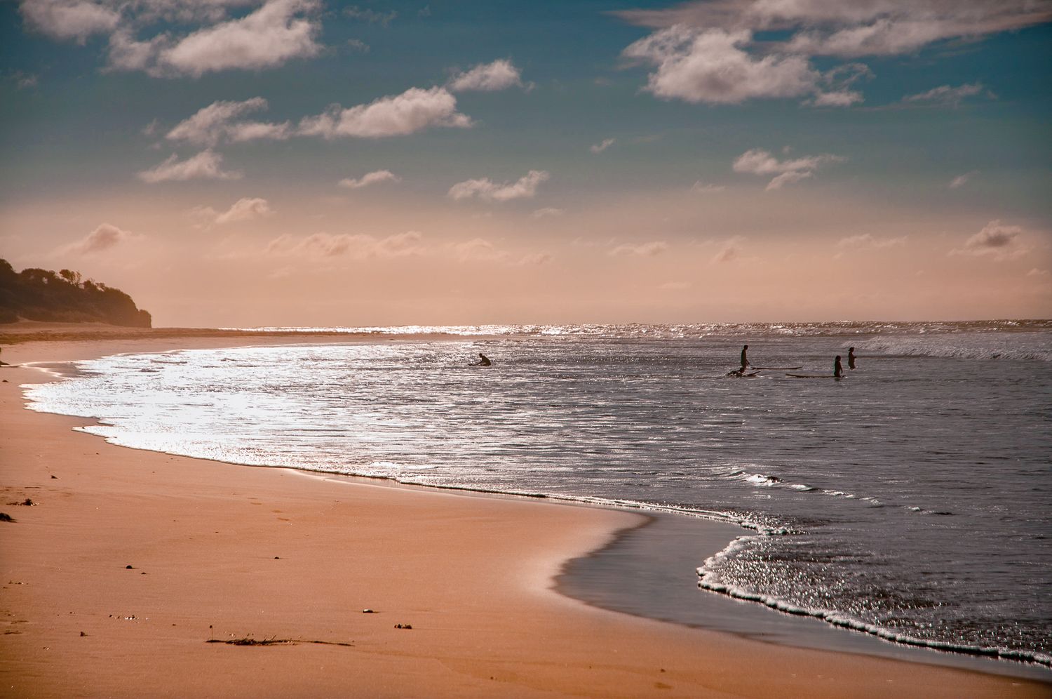 Glistening surf