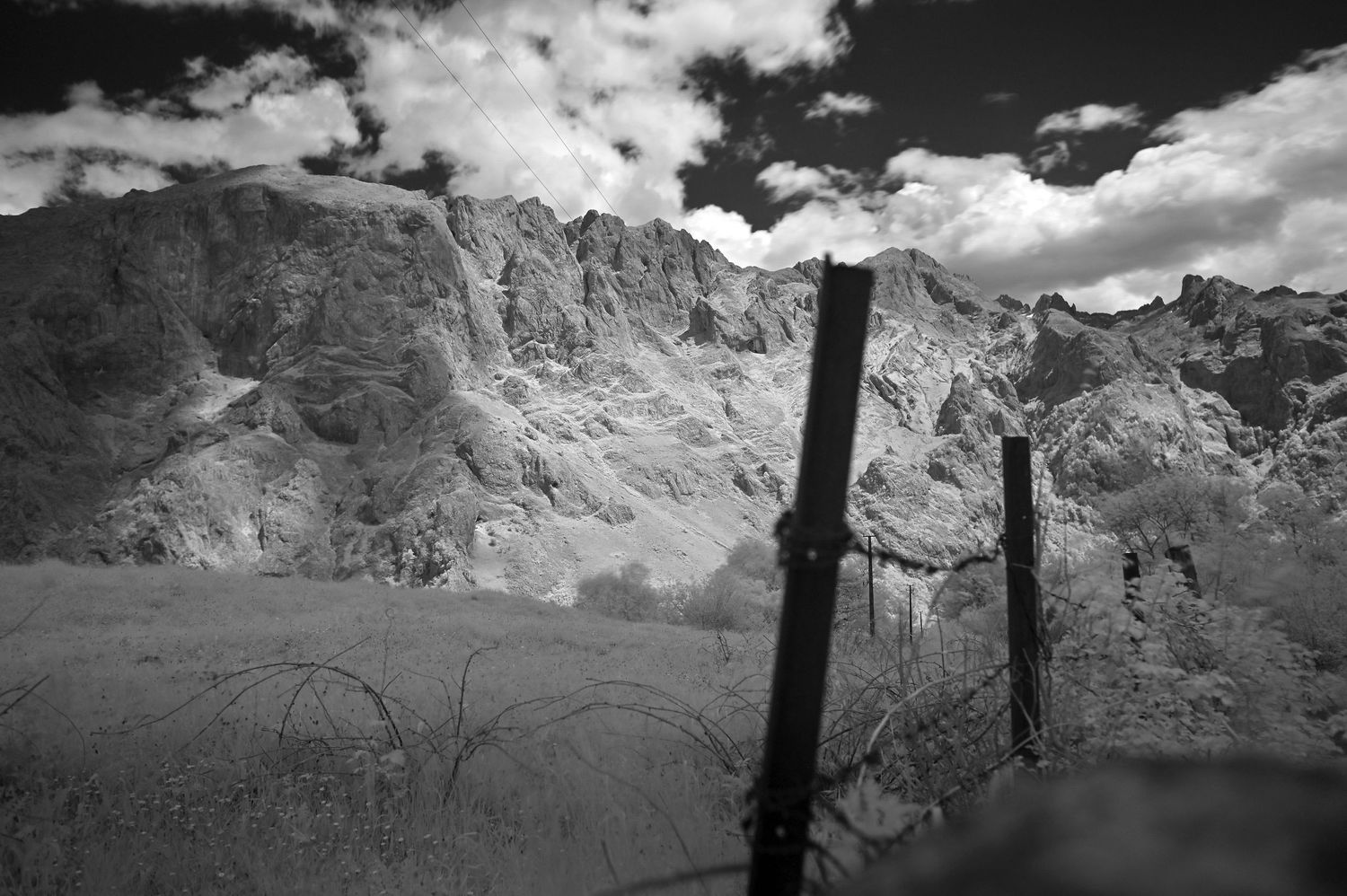 Pré, grillage et montagne en Asturies / Espagne