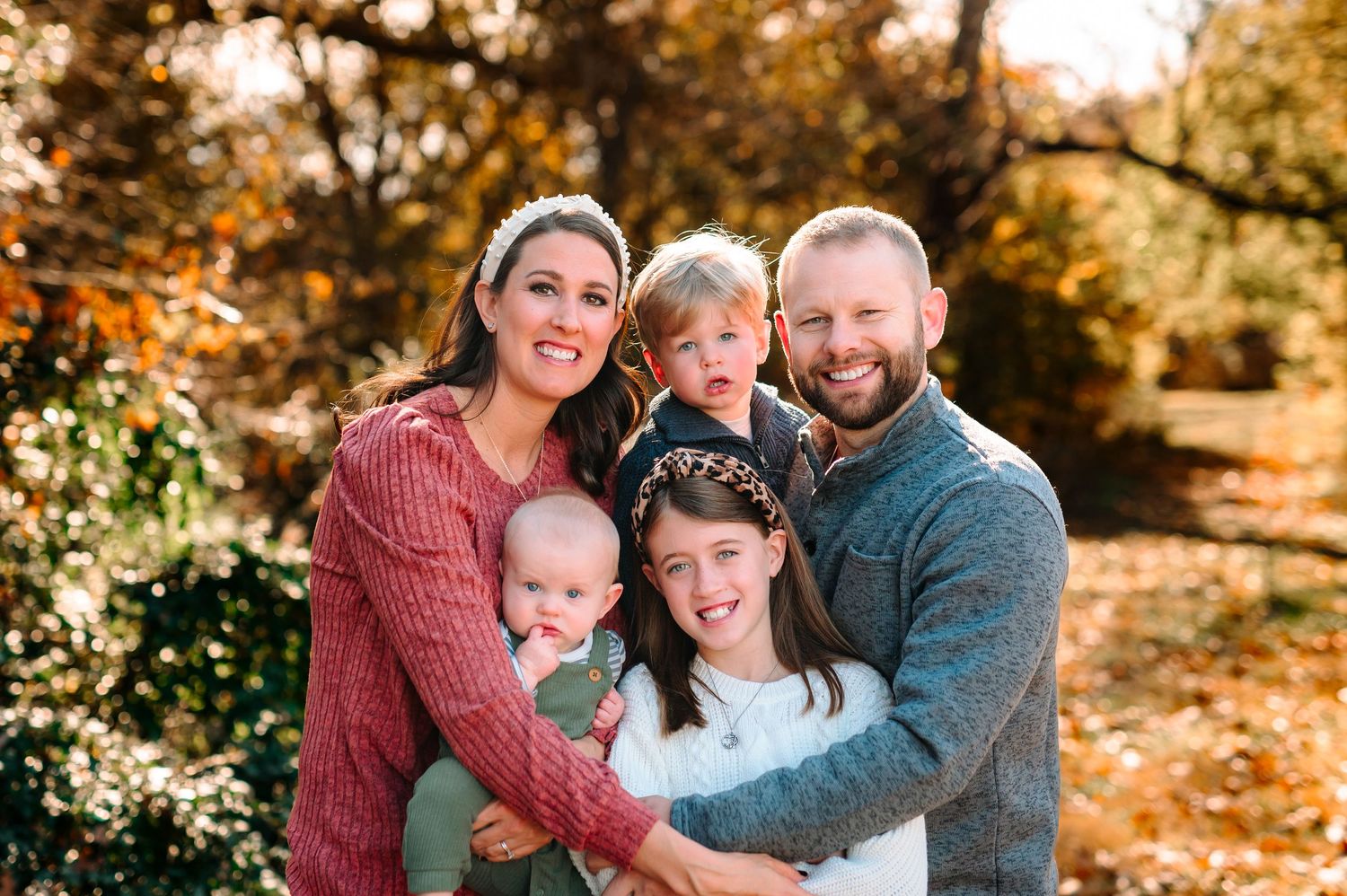 Tulsa Jenks Family Photographed at Coal Creek Farm fall and land