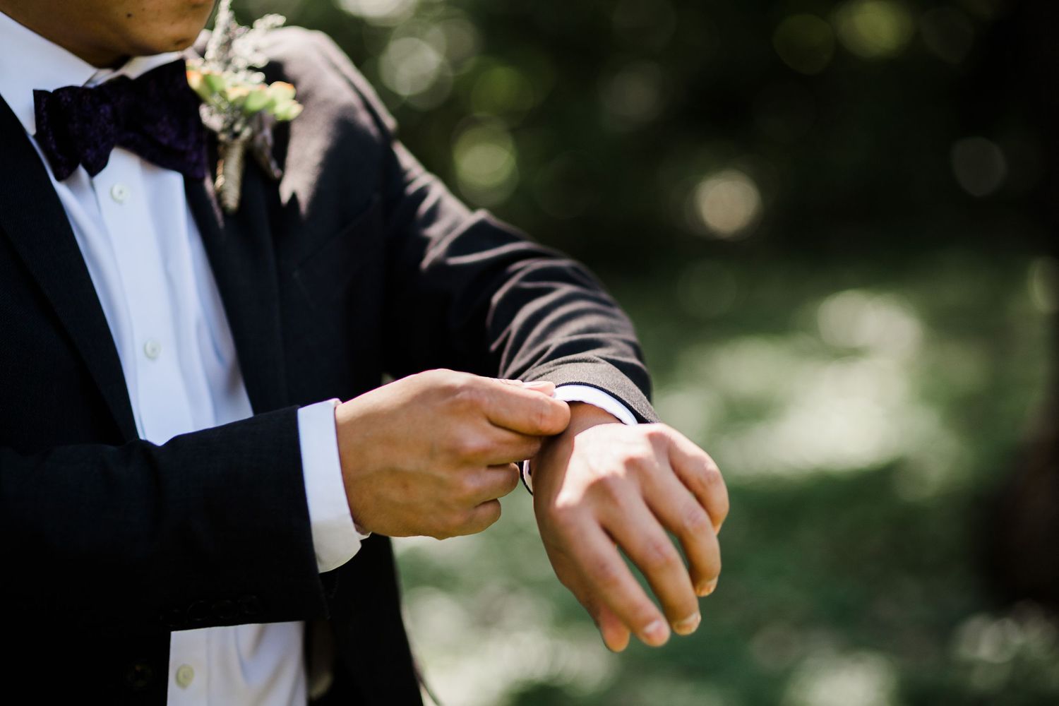 Groom getting ready by Hudson Valley wedding photographer