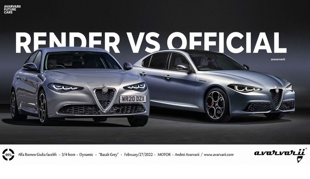 Alfa Romeo Giulia facelift Official VS Render