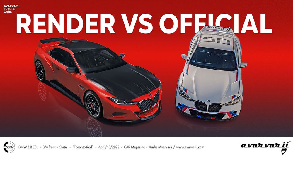 BMW M3 CSL Hommage Official VS Render