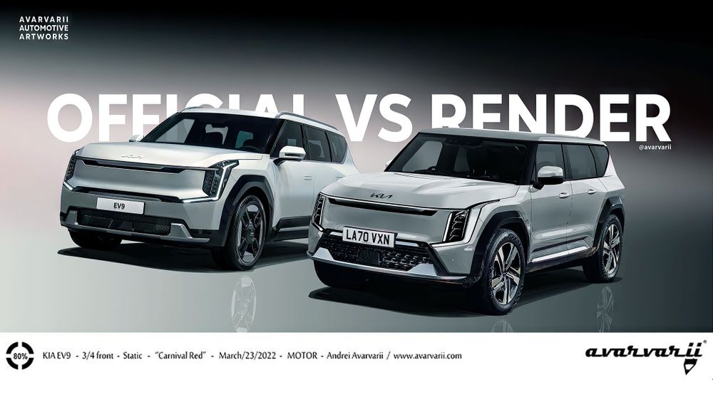 KIA EV9 Official VS Render