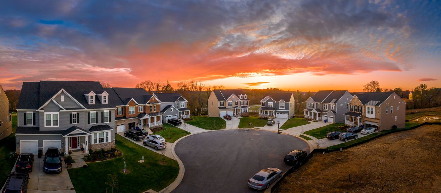 twilight aerial drone photo