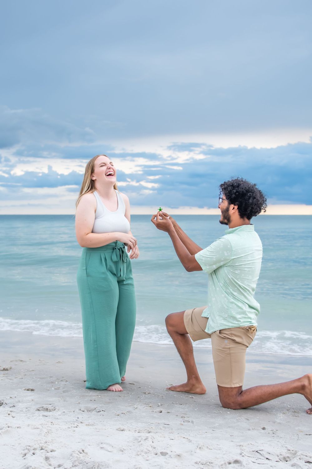 professional photo at beach engagement