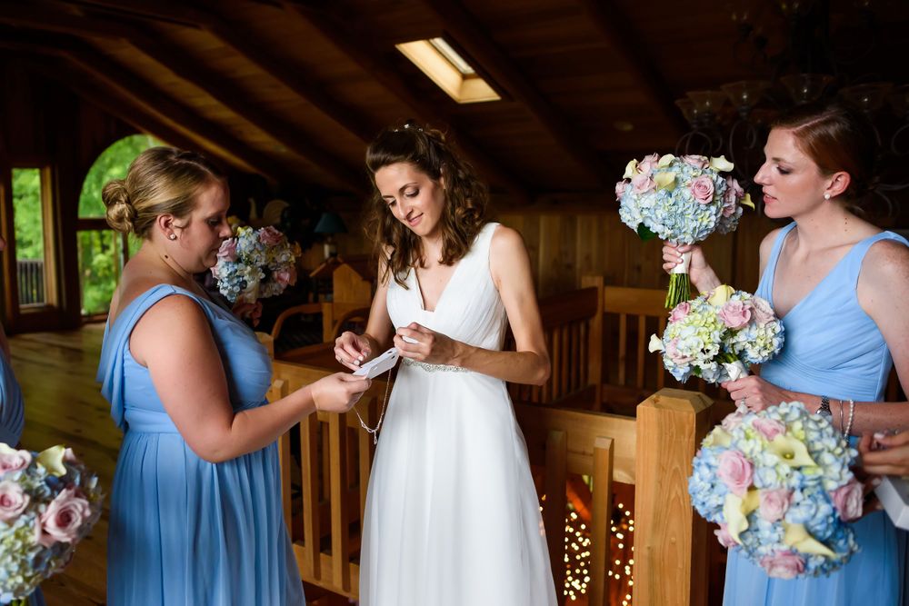 Bride on her wedding day at Crystal Brook Farm in Chagrin Falls, Ohio.