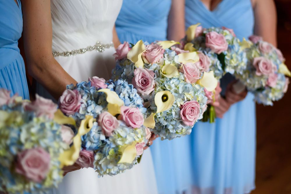 Wedding bouquets at Crystal Brook Farm in Chagrin Falls, Ohio.