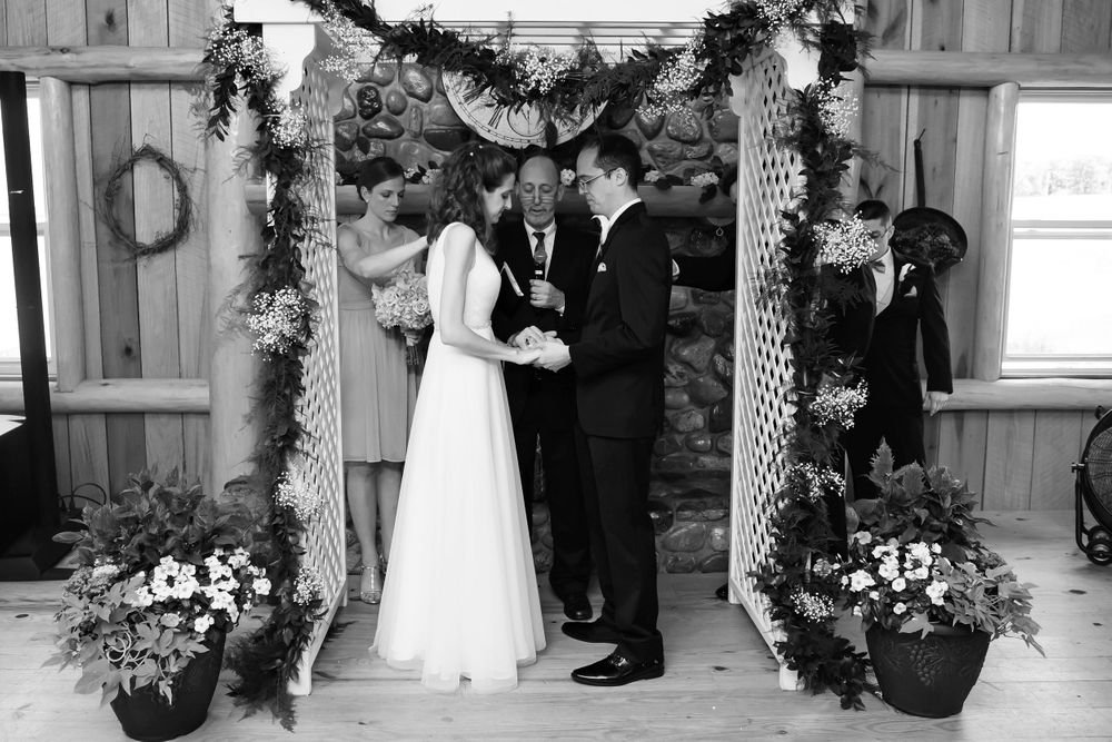 Wedding ceremony at Crystal Brook Farm in Chagrin Falls, Ohio.