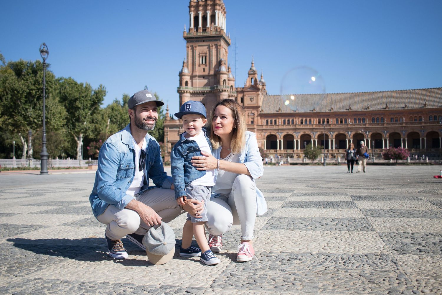 Photo de famille place d'Espagne à Séville