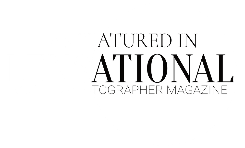 Text fragment showing 'ATURED IN ATIONAL TOGRAPHER MAGAZINE' in black typography.