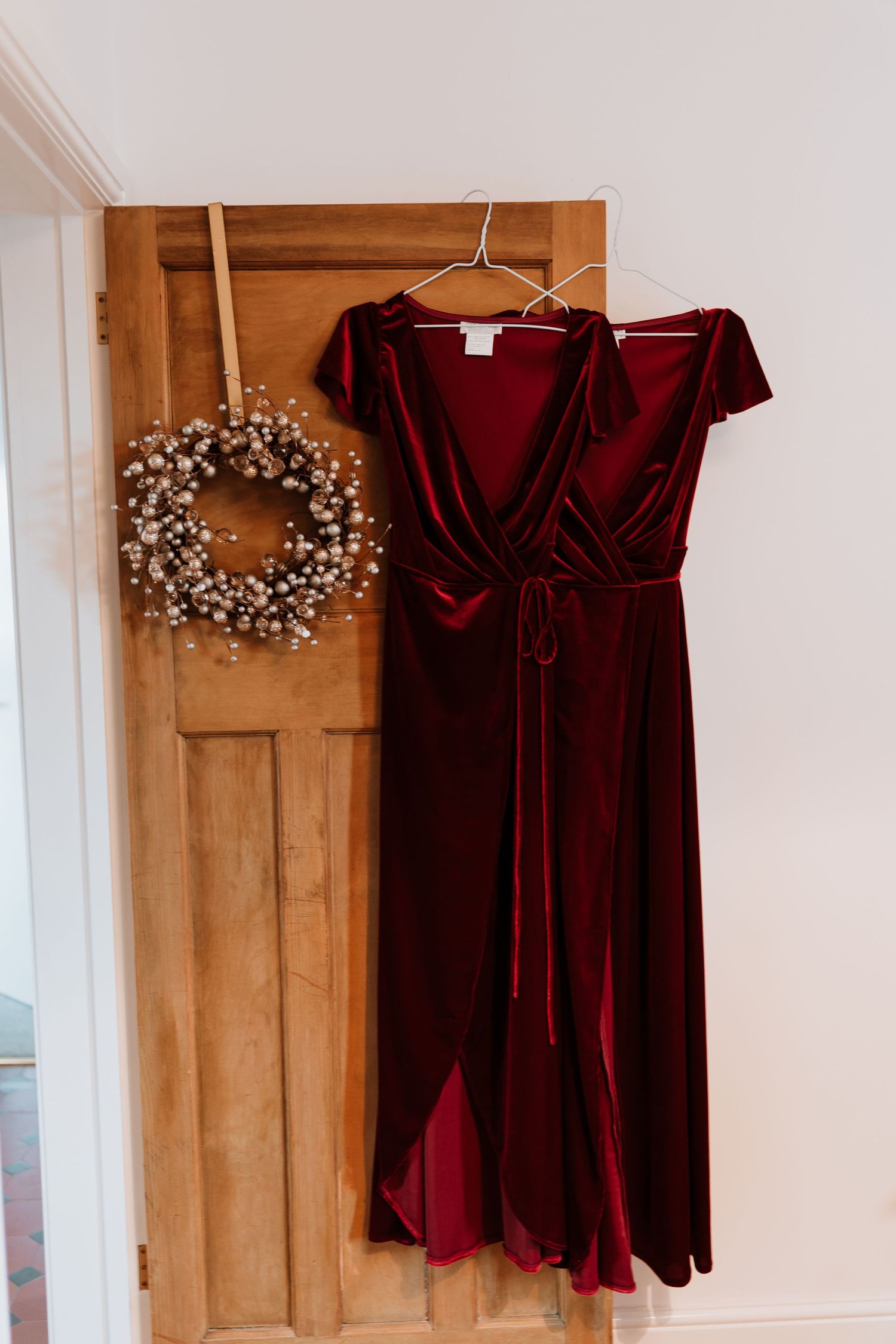Red velvet christmas bridesmaids dresses