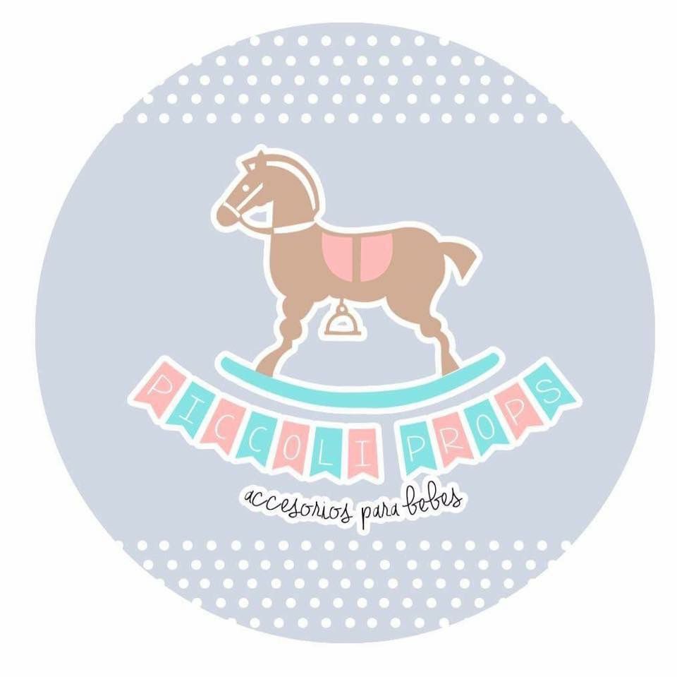 Cute rocking horse illustration on blue polka dot background with pastel banners.