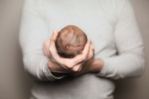 Newborn Photography with Hands | Artistic Parent & Baby Portrait in Soft Tones