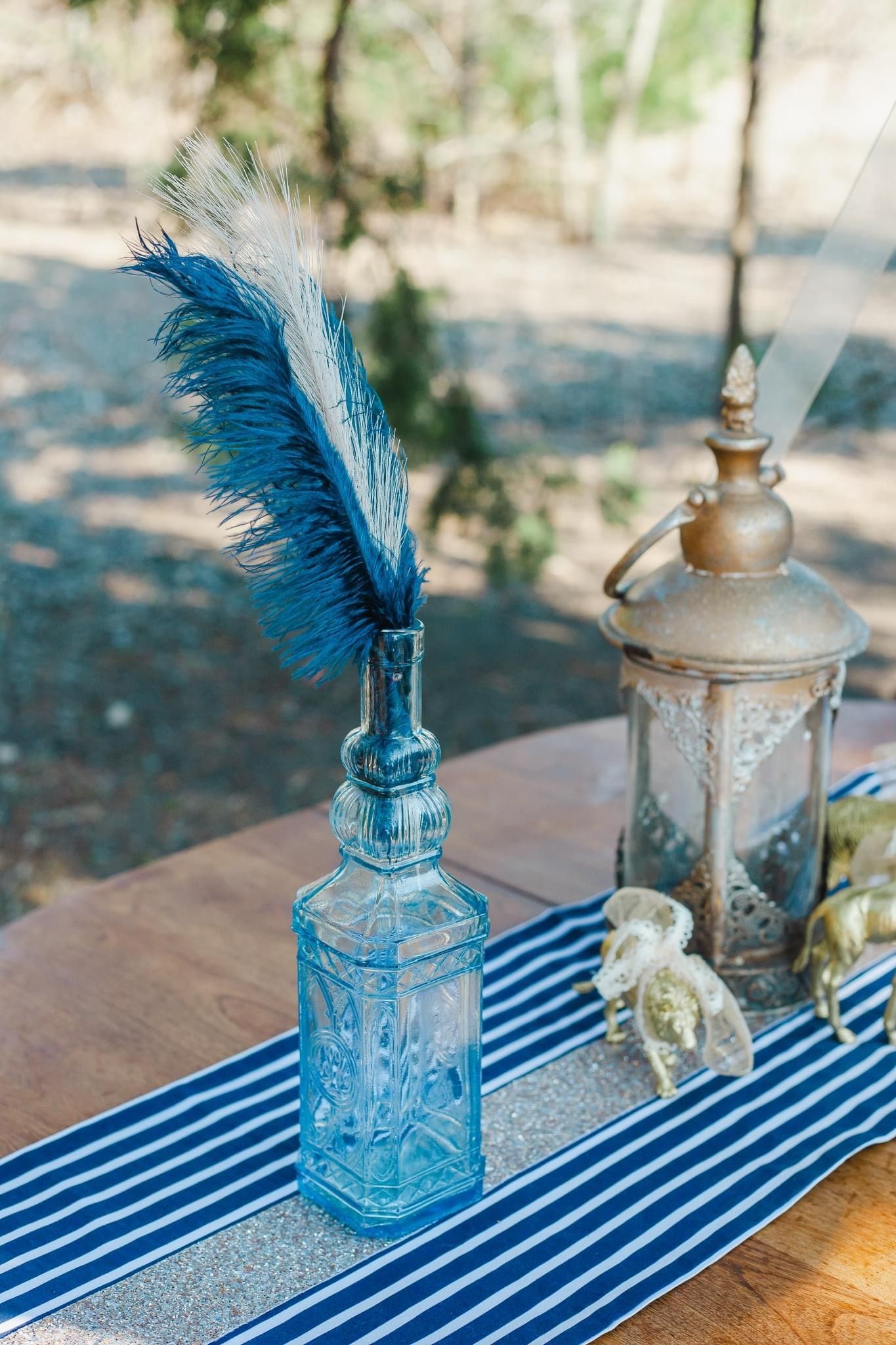 wedding bottle decorations, feathers, wedding feathers, lantern wedding, wedding lantern decor, gold lantern,