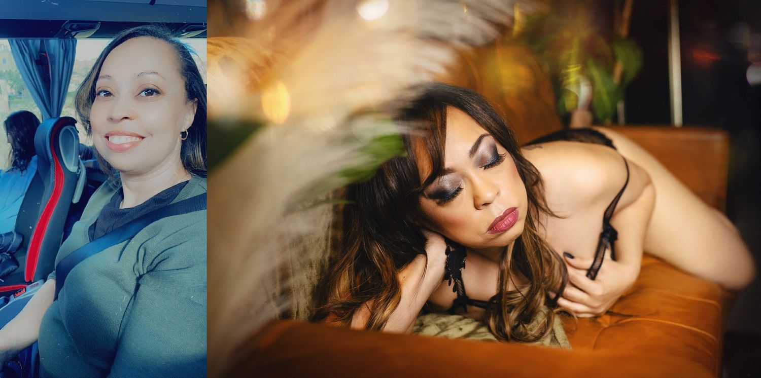 A Black woman in her before and after shot. Greenville SC Boudoir, Easley SC Boudoir, Upstate SC boudoir