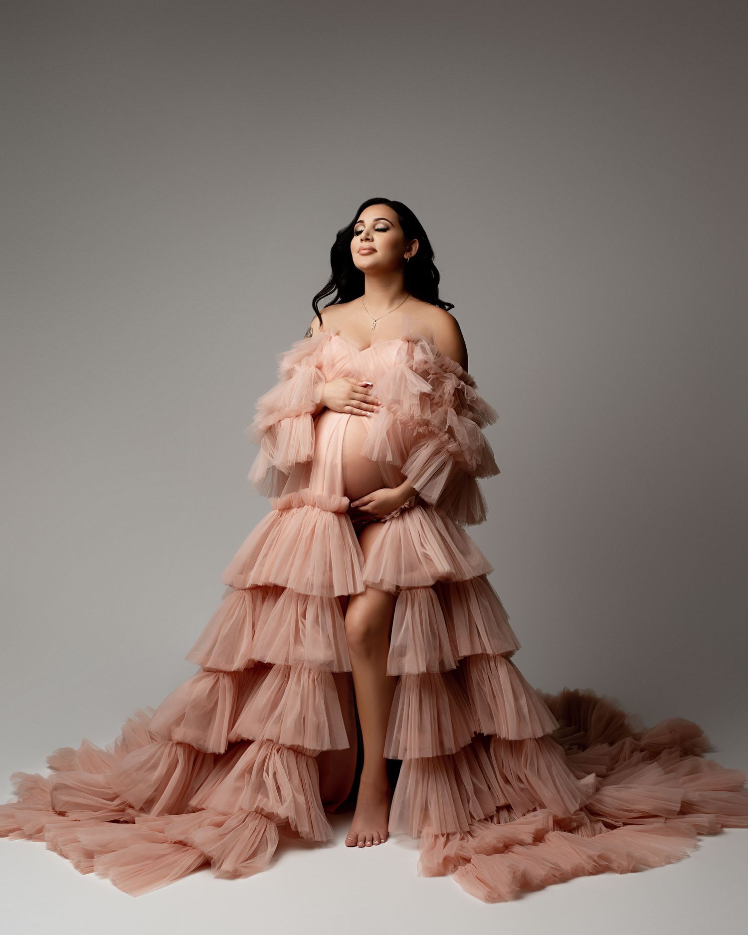 beautiful maternity photoshoot dresses in Moreno Valley CA photography studio, professional photoshoot