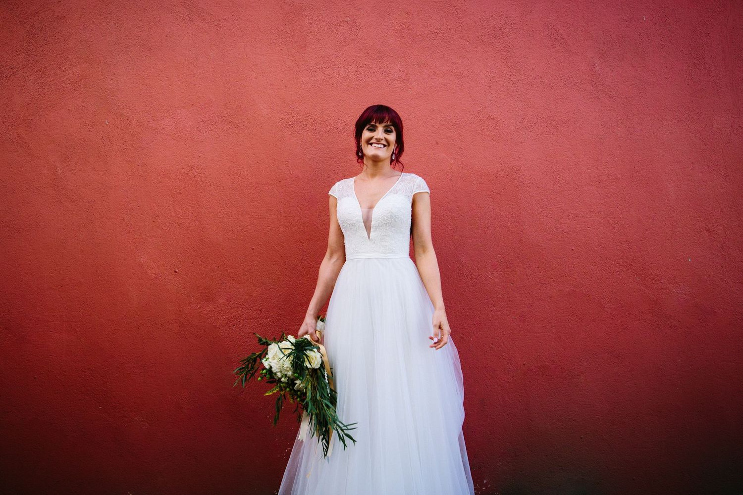 Irish Bride in Wedding Dress in Kinsale