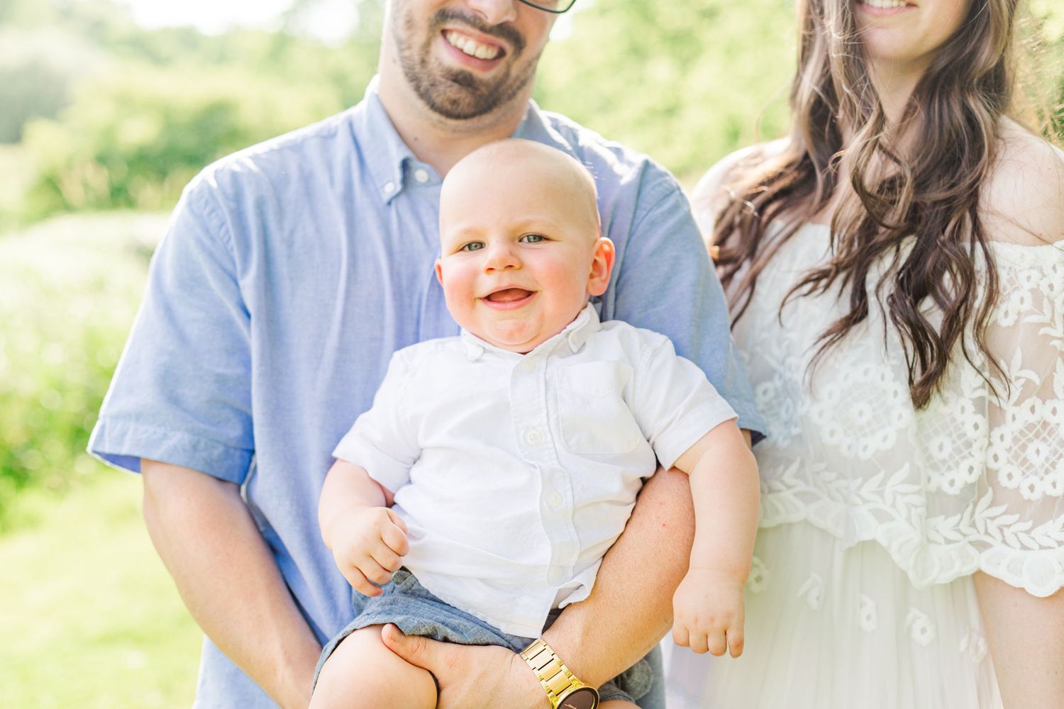 Close up family portrait during a family photo session in New Paltz, NY with Danielle Lauren Photography