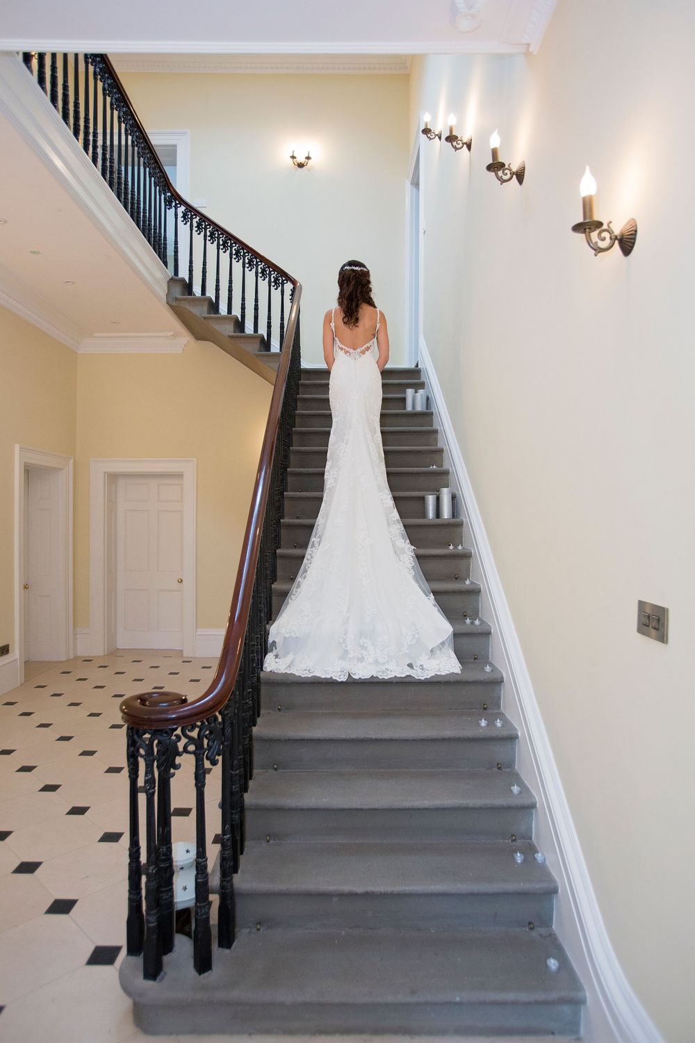 back of the amazing wedding dress at St Tewdrics House