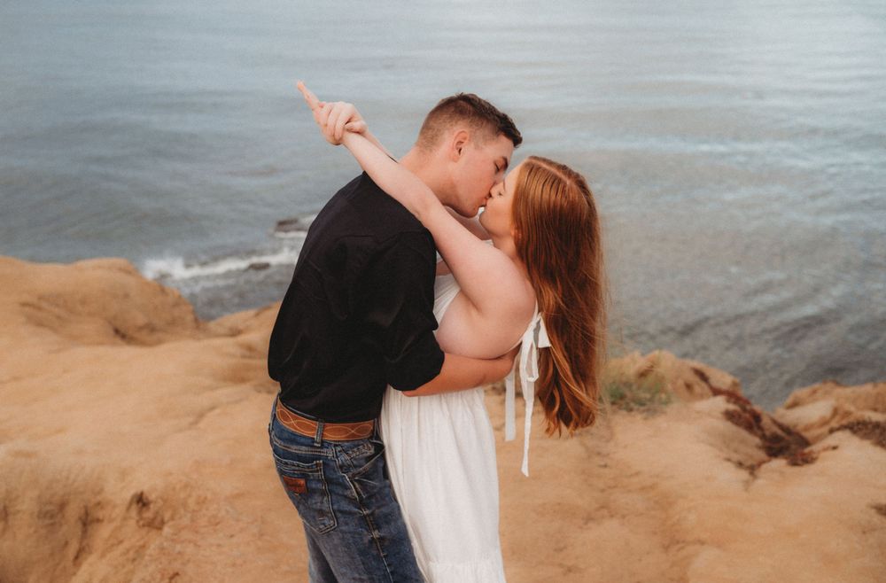 sunrise engagement photo shoot at Sunset Cliffs San Diego