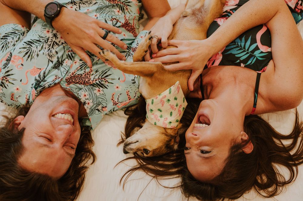 A romantic lifestyle photoshoot showing candid moments of joy and laughter.