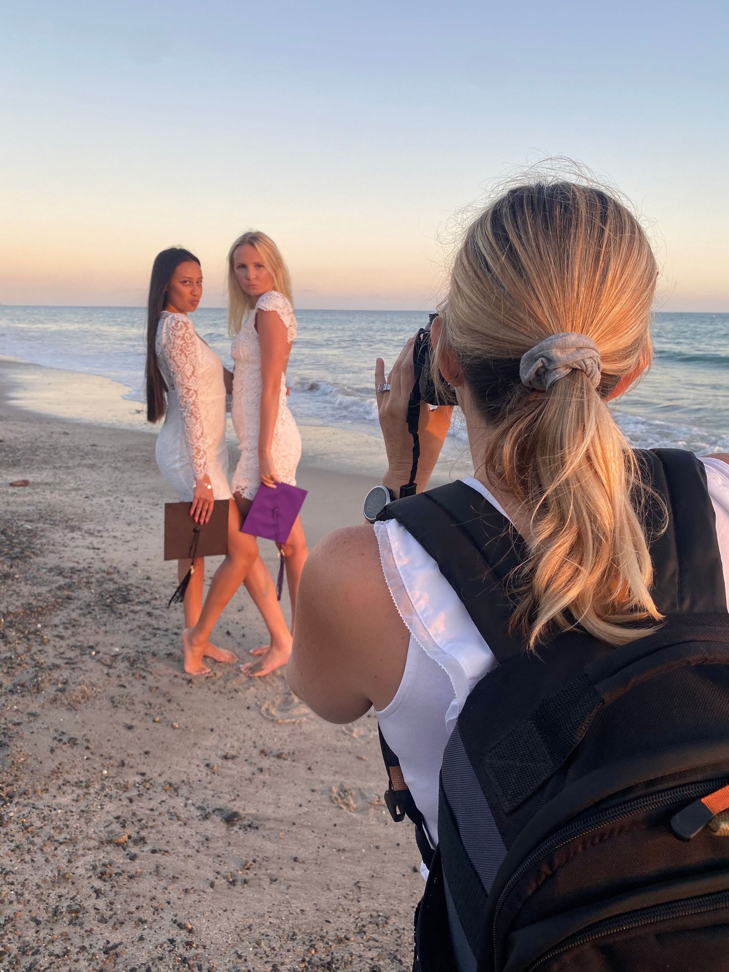 Behind the scenes at a college grad session