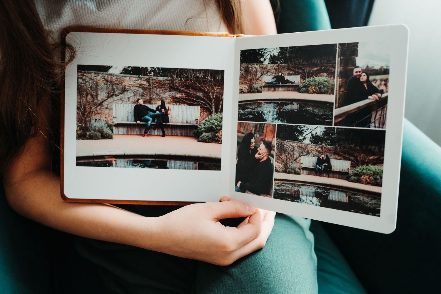 photobook from an engagement shoot