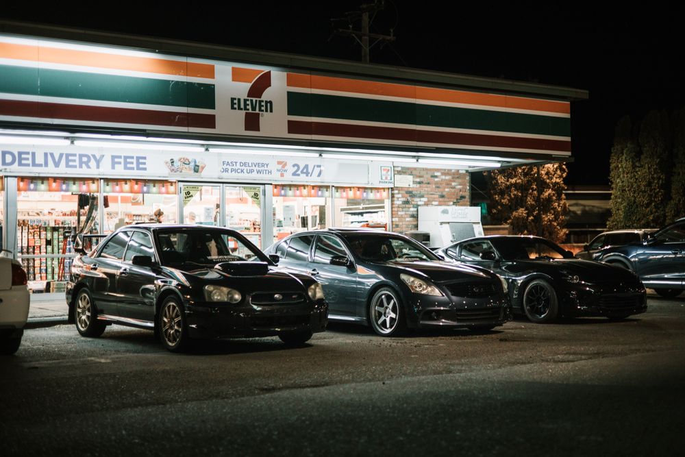 Lethbridge Car Photographer 7-Eleven Subaru WRX STI Infiniti G37xs Nissan 370z