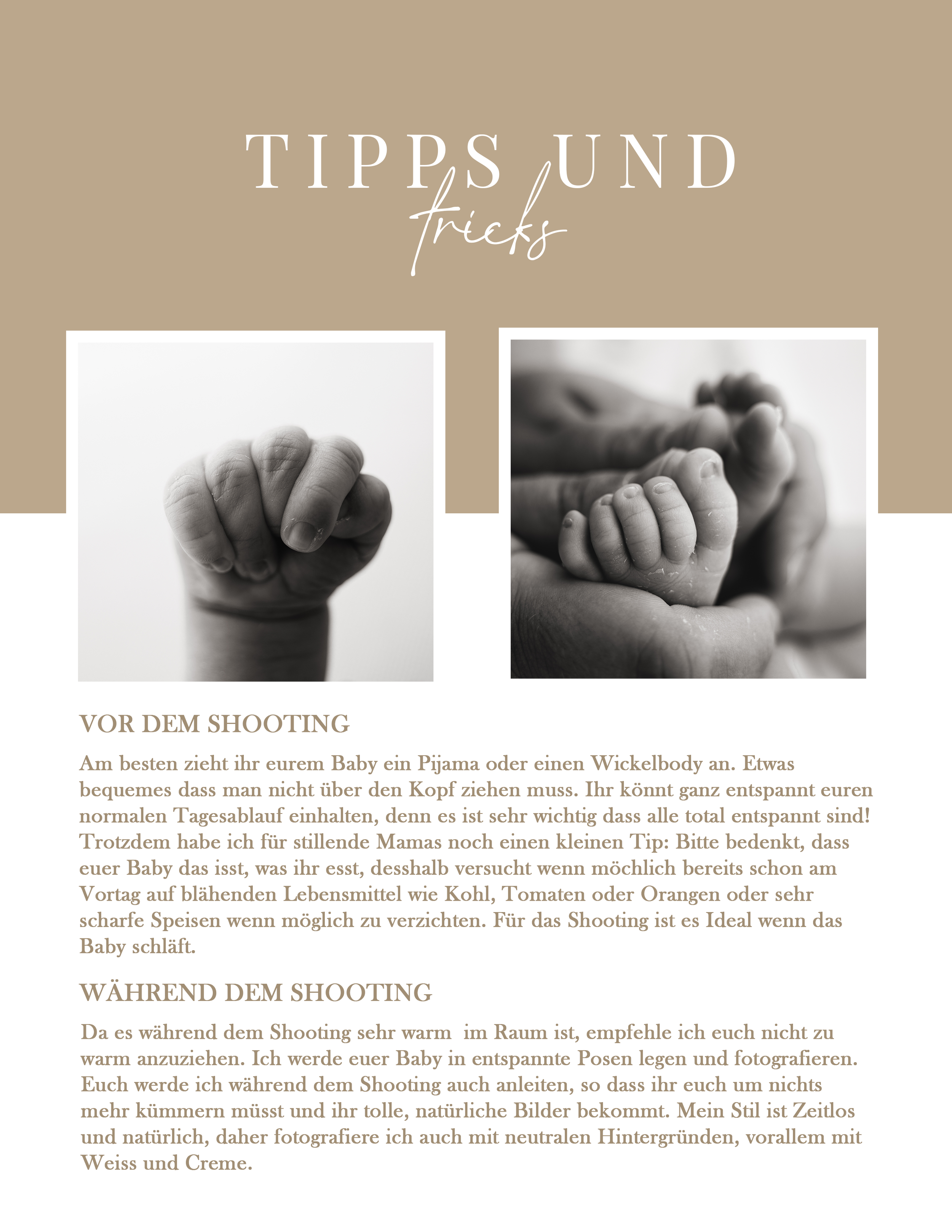 Little Moments Photography Baby Welcome Guide