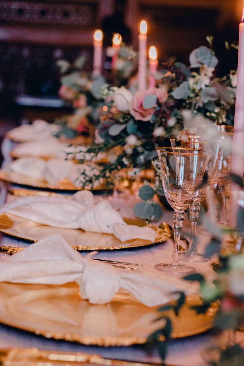 Manor by the lake wedding photographer cheltenham romantic tablescape
