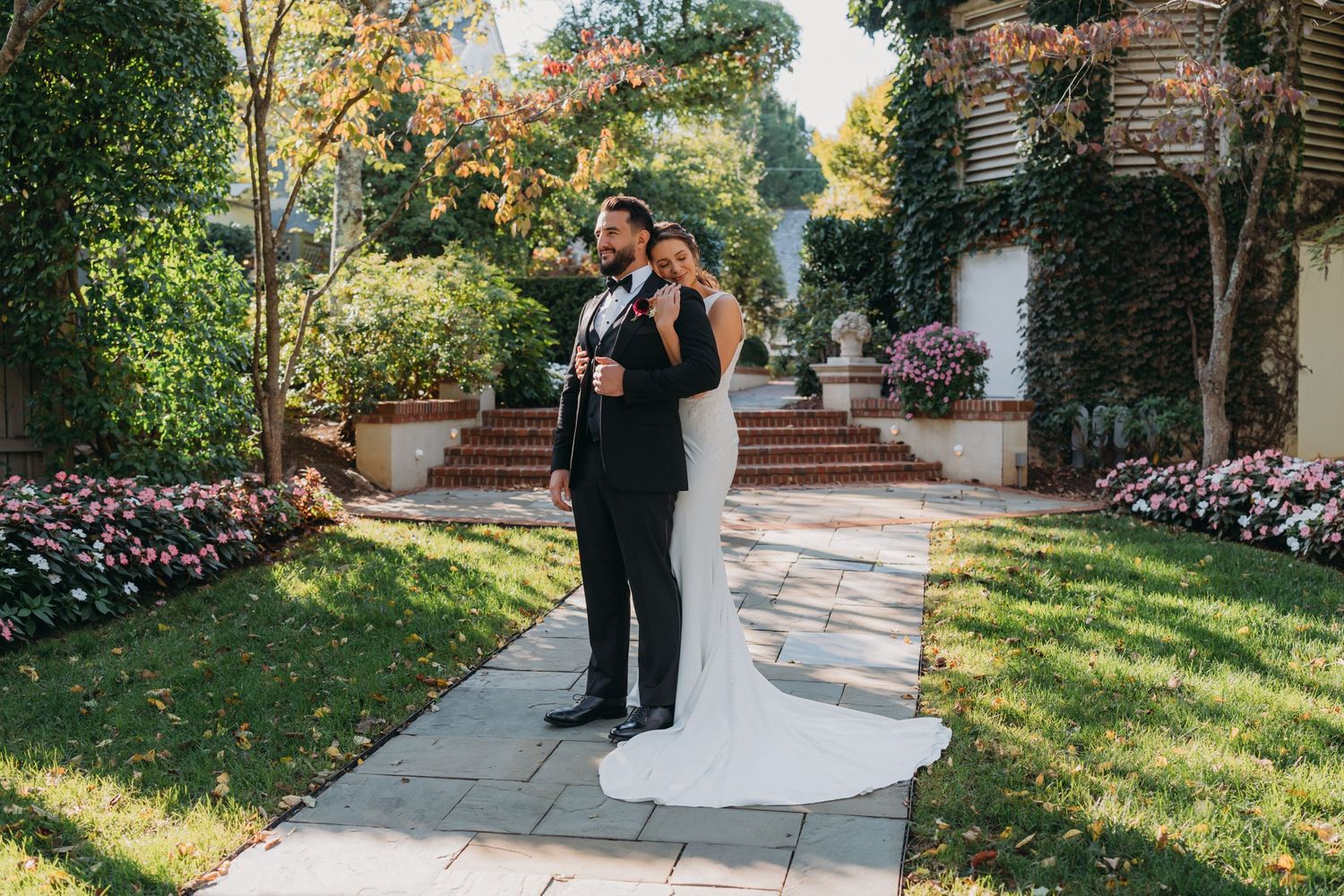 Best Northern Virginia Wedding Photographer captures wedding couple at Inn at Little Washington Wedding