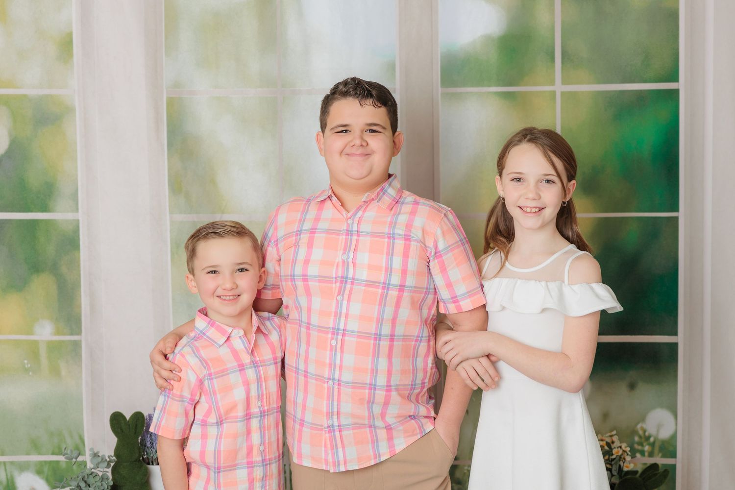 three siblings spring clothes window backdrop studio clayton new jersey glassboro franklinville mantua malaga pitman