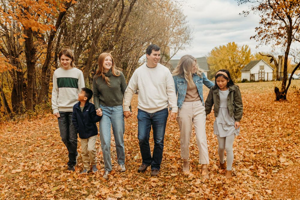 Family in the fall