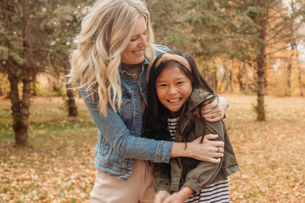Family in the fall