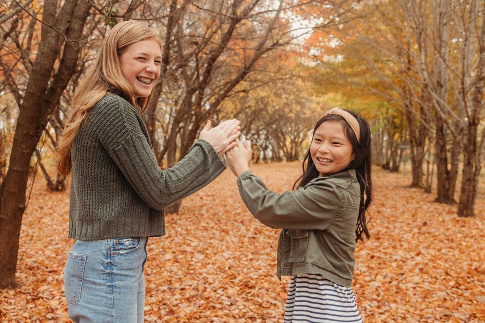 Family in the fall