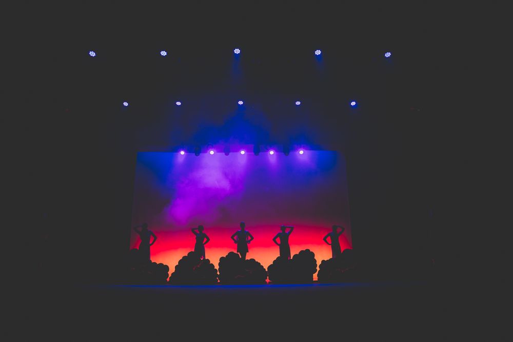 NPA dancers are silhouetted as they prepare to perform Hercules.