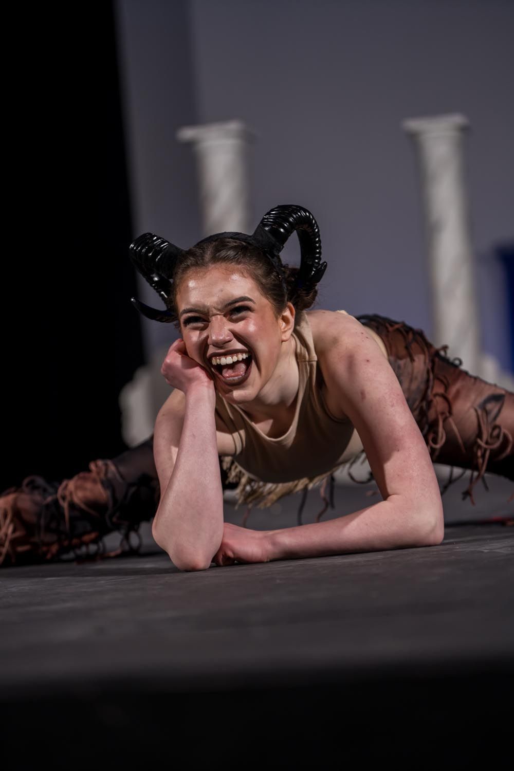 Gwen Zukerman performs as Phil in NPA's Hercules, 2023.