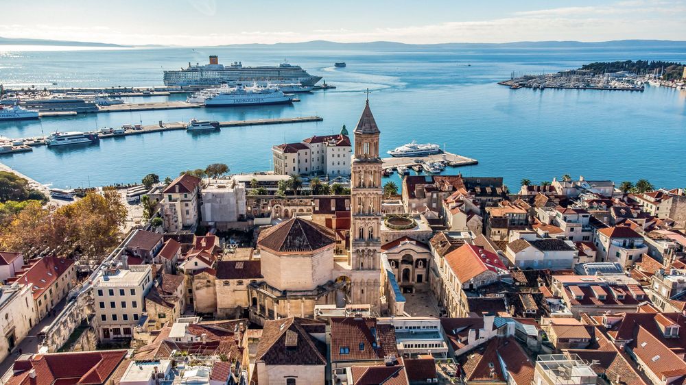 Drone Photo old town of Split