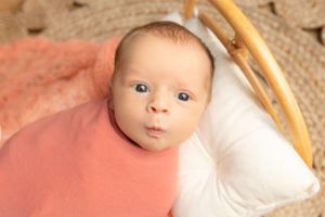 newborn smile photo by Samantha Ann Photo studio swansboro nc family photographer near Hubert and Jacksonville base nc