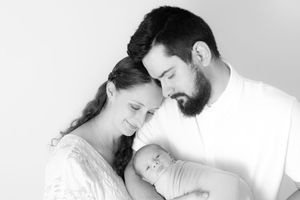 newborn baby girl in basket prop at swansboro nc photography studio Samantha Ann photography near Jacksonville nc