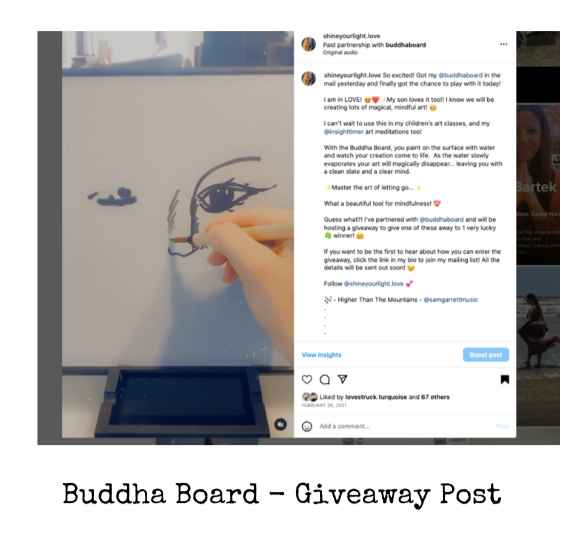 buddha board brand partnership, brand collaboration, marketing, photography, videography