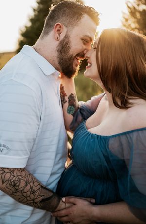 A romantic sunset moment captured in warm golden light.