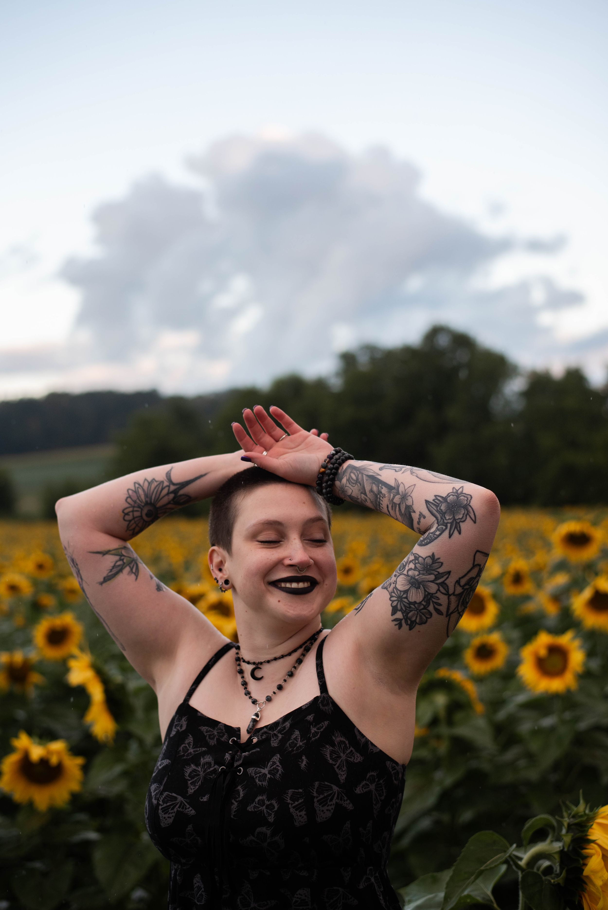Rochester NY sunflower portrait goddess session