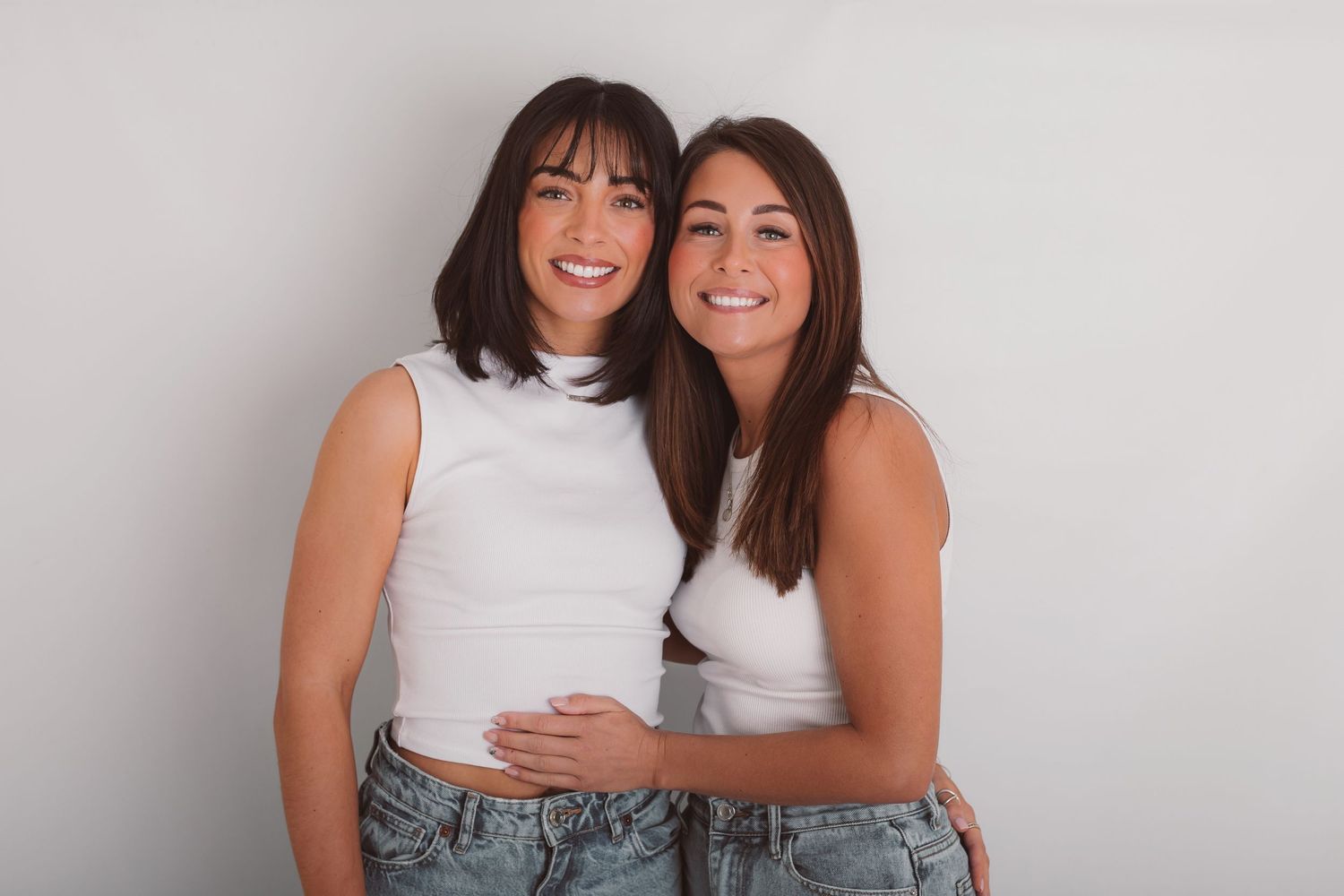 Series of intimate portraits showing natural connection and joy against white background. Photographer. Hull. East Yorkshire. Photography
