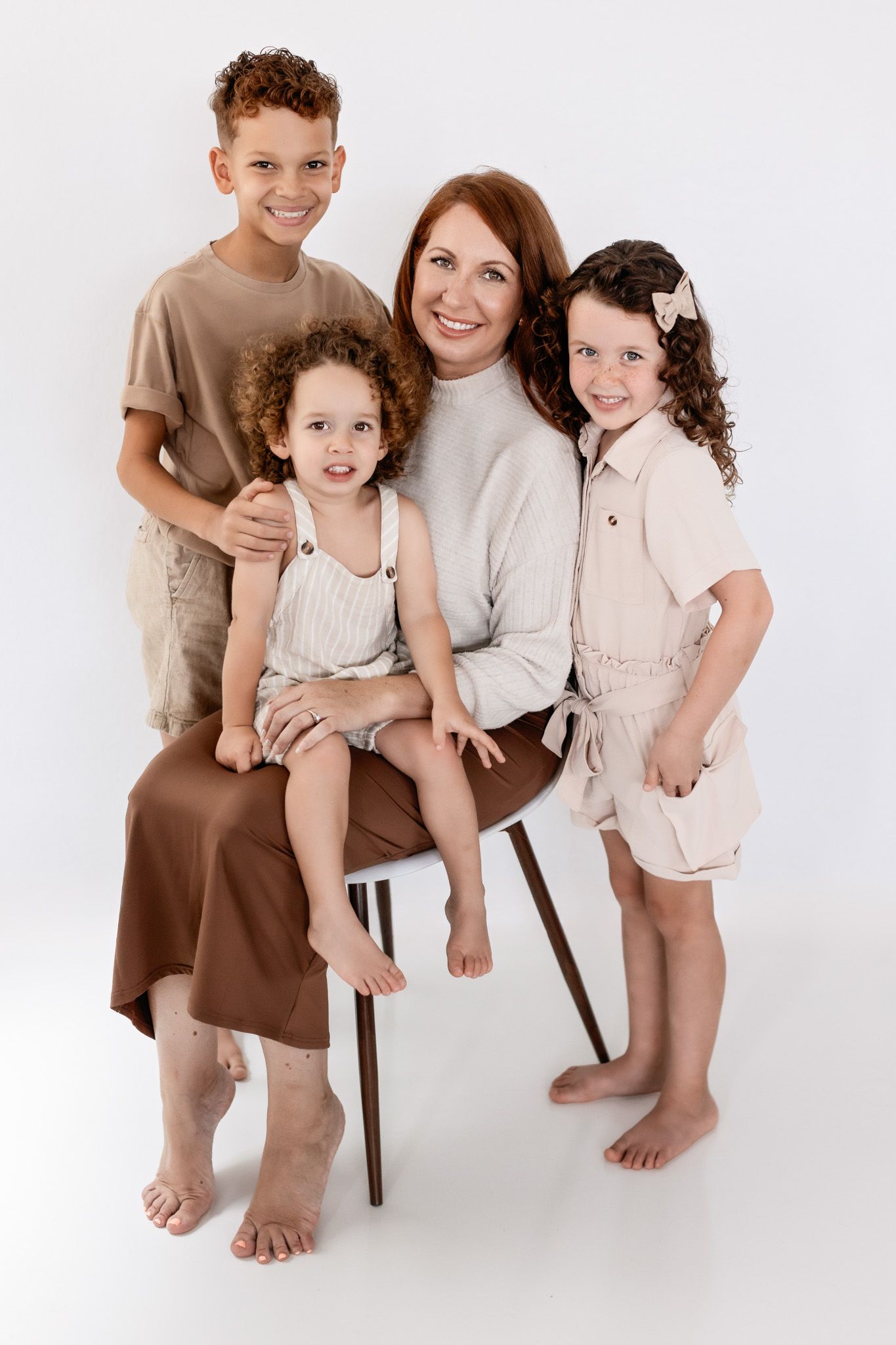 mother with 3 small children