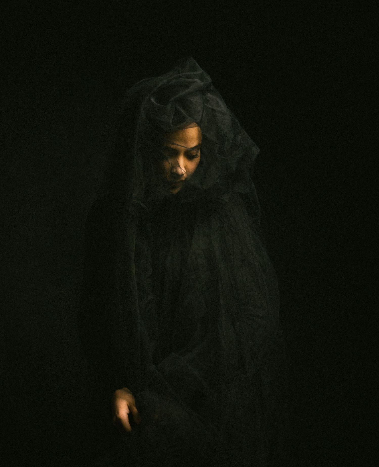 Portrait of a woman in a dress, Studio photography. FineArt photography
